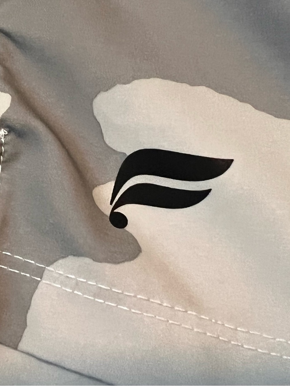 Fabletics Men's White and Gray Camo Athletic Shorts - Picture 4 of 7
